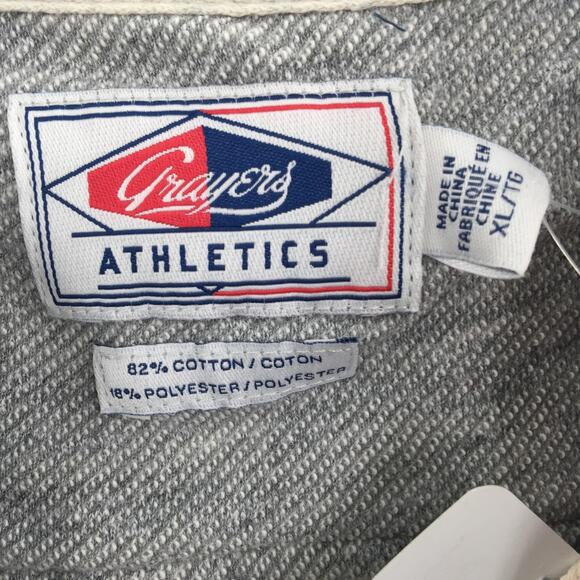 Grayers Athletics Sweatshirt Hoodie Long Sleeve Solid Grey Heather Size X-Large - Picture 5 of 8